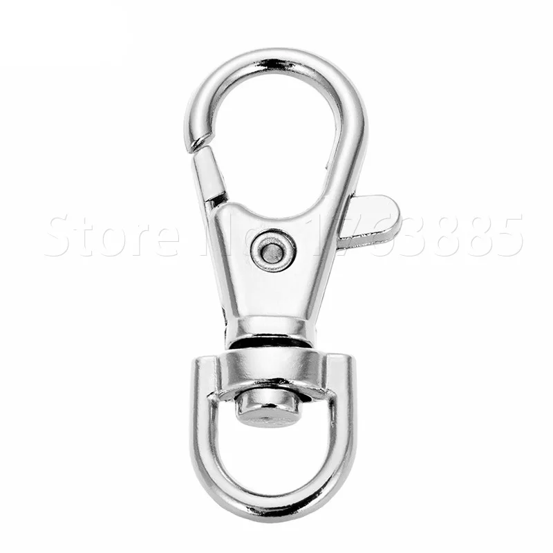 Swivel Clasps D Rings Alloy Metal Silver Lanyard Snap Hooks Clip Hook for Keychain Bag Key Rings Jewelry Making Crafting Sewing metal snap hook
