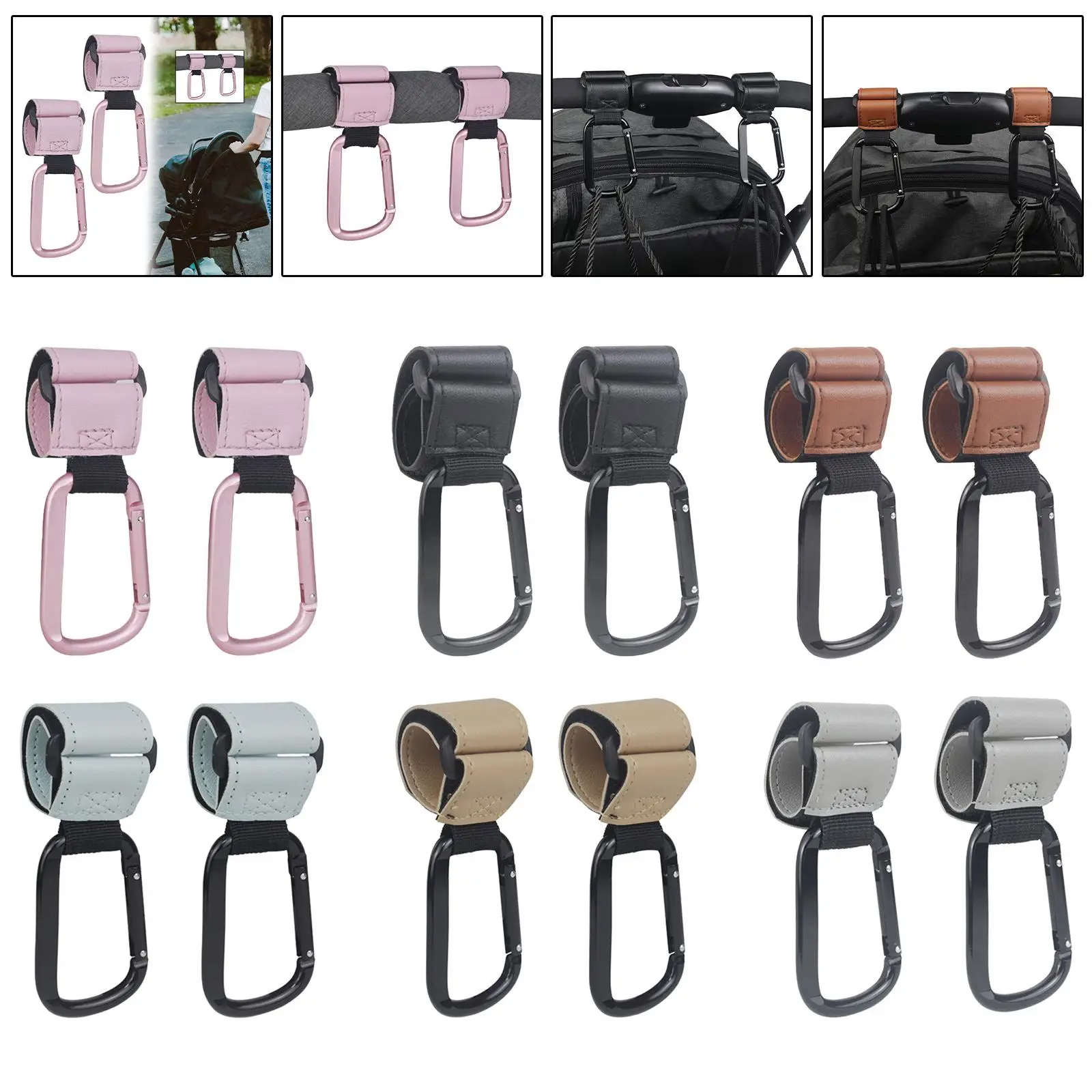 다목적 유모차 후크 알루미늄 합금 유모차 가방 홀더 조절 가능한 클립 베이비 카트 여행용 범용 액세서리