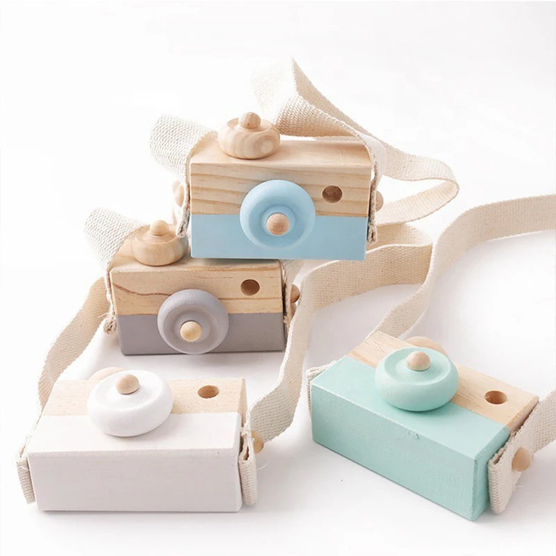

Wooden Fashion Camera Baby Toys Pendant Baby Block Montessori Toys for Children Wooden DIY Presents Nursing Gift Blocks Bricks