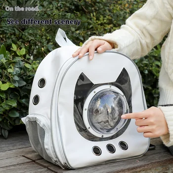 Space Capsule Pet Backpack 360° View/Breathable Mesh/Safety Strap Cat Carrier/Dog Carrier Transparent Bubble 2