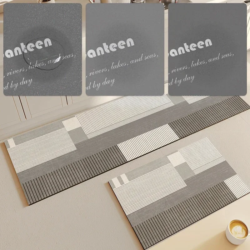 Carpet for Kitchen Diatomite Mat Non-slip Water-absorbent Quick-drying Long Rug Bathroom Mats  Alfombra De Cocina 규조토 주방매트 4