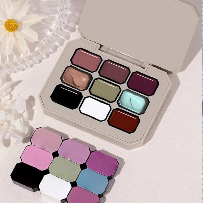 Smalto per unghie in gel sfumato a 9 colori ad alta saturazione, gel per manicure alla francese, adatto per tecnici delle unghie e principianti. - immagine 3
