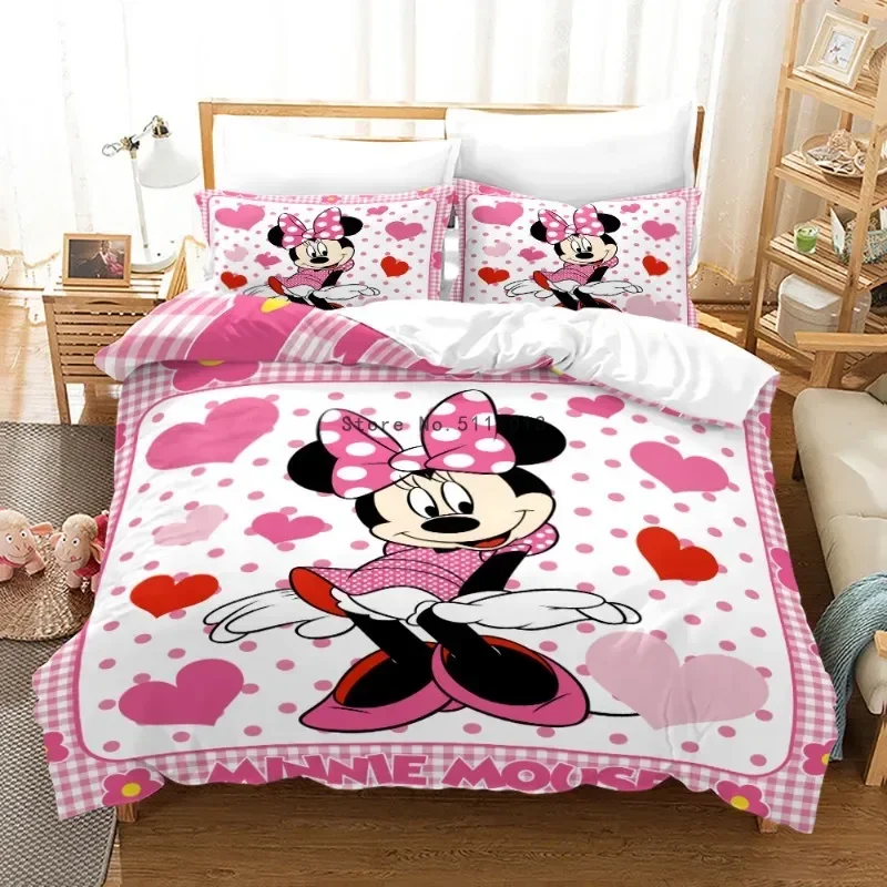 Disney Cartoon Digital Printing Duvet Cover Sets Bedding Sets Mickey Mouse Minnie Children Bed Sets Dropshipping 3