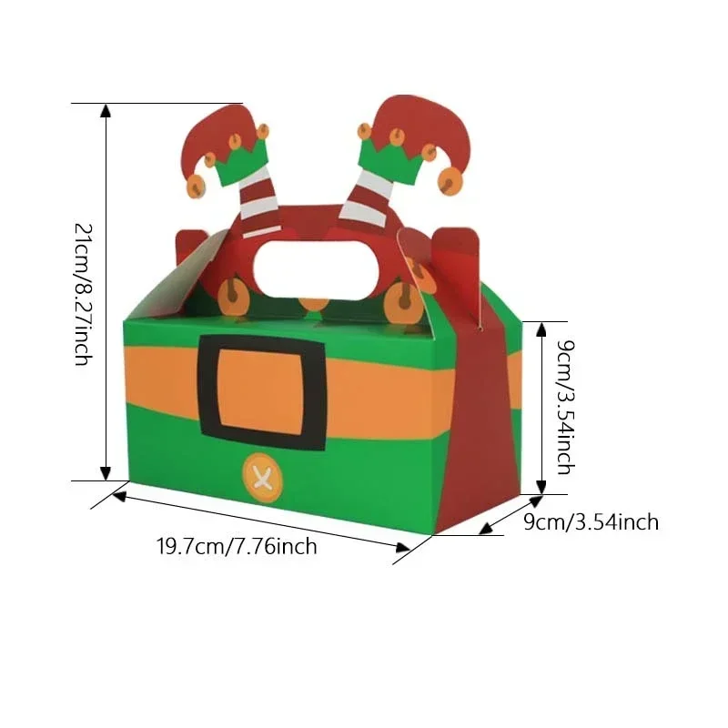 100PCS Christmas Candy Box Christmas New Creative Cute Candy Square Gift Box Hand-carrying Cookie Cake Pastry gift boxes
