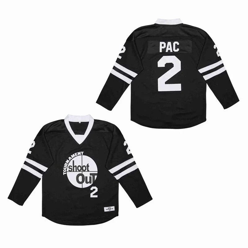 

Ice Hockey Jersey SHOOT OUT 2 PAC Jerseys Sewing Embroidery Outdoor Sportswear Black Professional competitions 2023 New