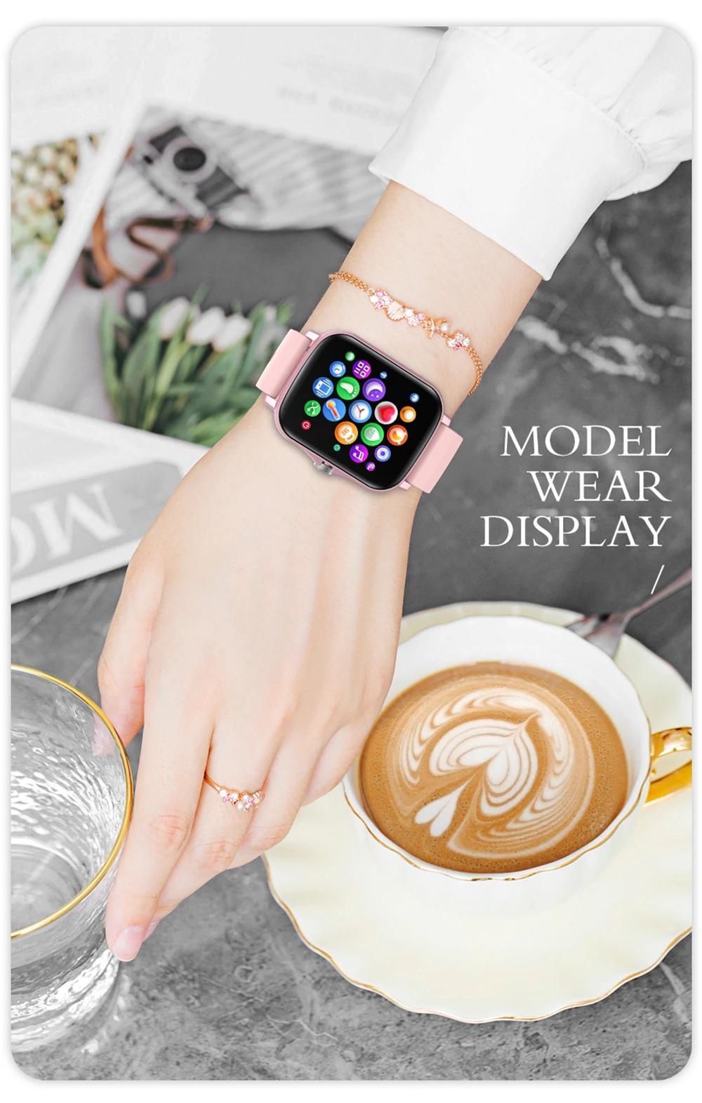 2021 M2 Y20 P8 Plus Smart Watch Men Rotate Button IP67 Smartwatch 1.7 Inch HD Screen Sports Women Smartwatch 24H Heart Rate Cloc