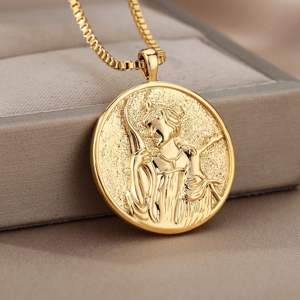 Goddess Artemis Coin Necklace For Women 