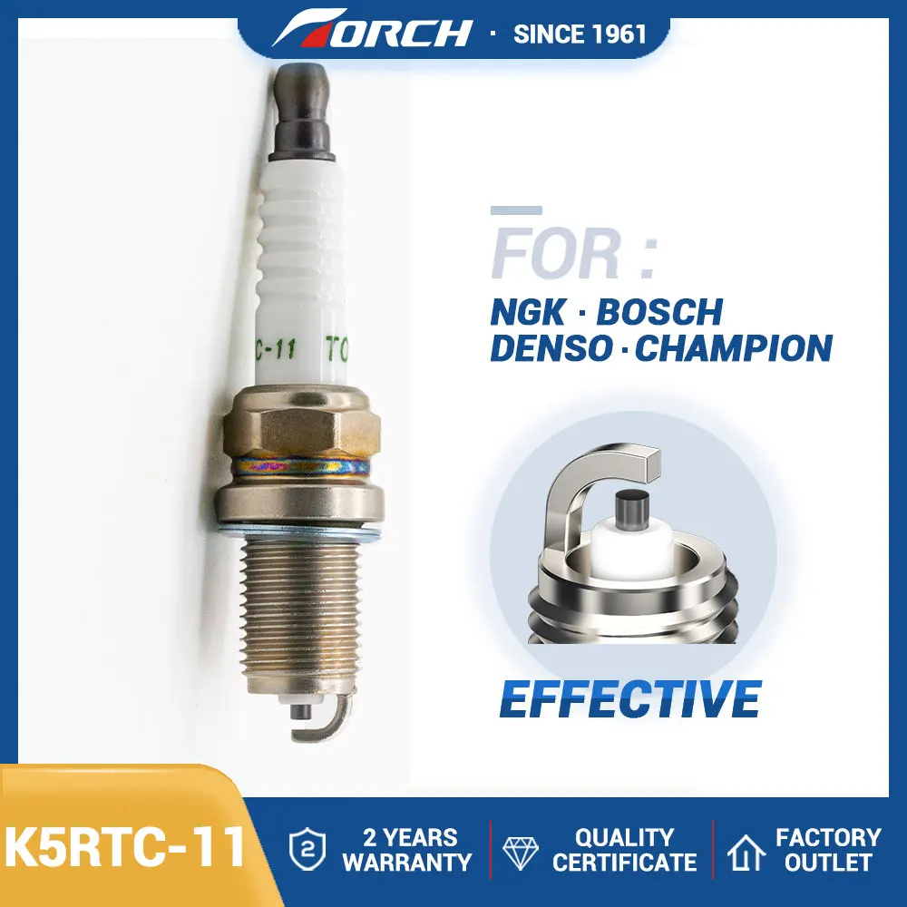 

1PCS Свеча зажигания TORCH K5RTC-11 Замена для BKR5ES-11 BKR5E-11 KIA 1881411051 Denso K16PR-U11 NISSAN 22401-85E15 ISUZU 5861217490