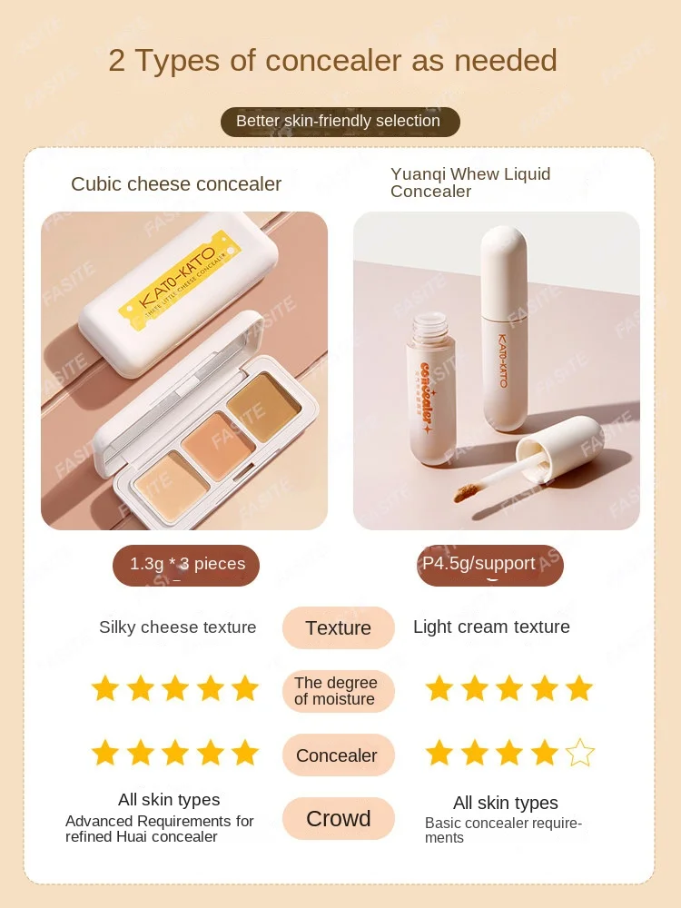 

KATO concealer koto three-color concealer pen highlighter all-in-one disc face spots