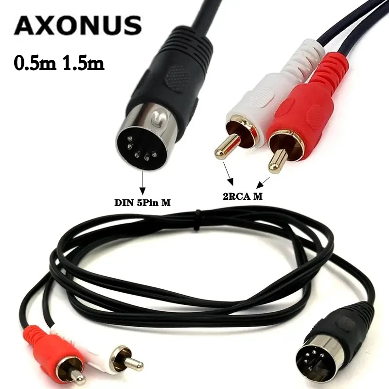 5-Core Din 5 Pin Maschio A 2Rca Lotus Maschio Femmina Cavo Adattatore Per Apparecchiature Audio Vecchio Stile 5 Pin Maschio Din 0.5M 1.5M