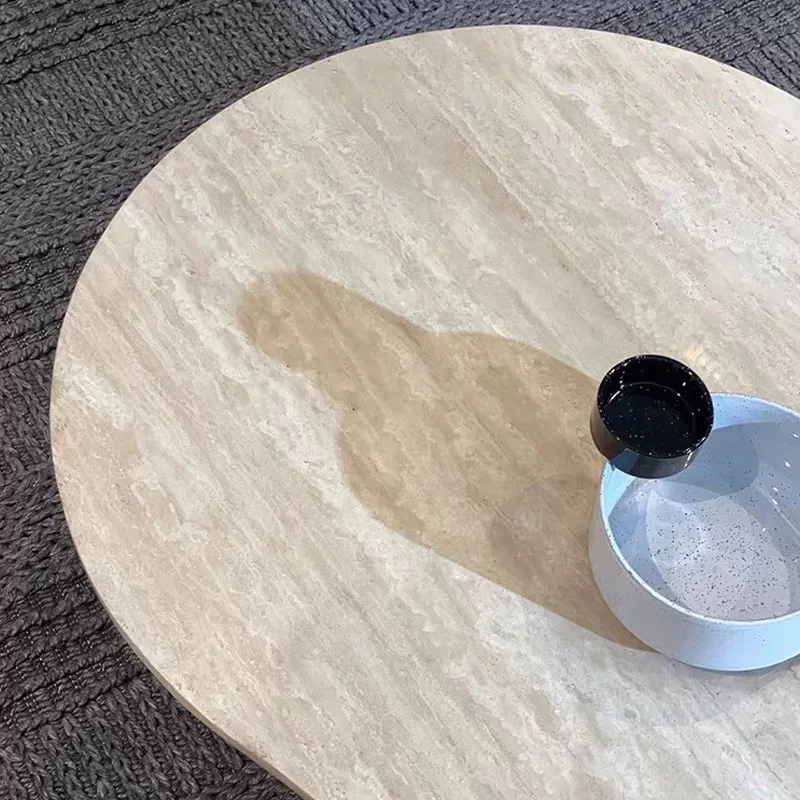 Nodic Natural Stone Solid Wood Leg Coffee Table New Design Luxury Living Room Italian Irregular Coffee Table