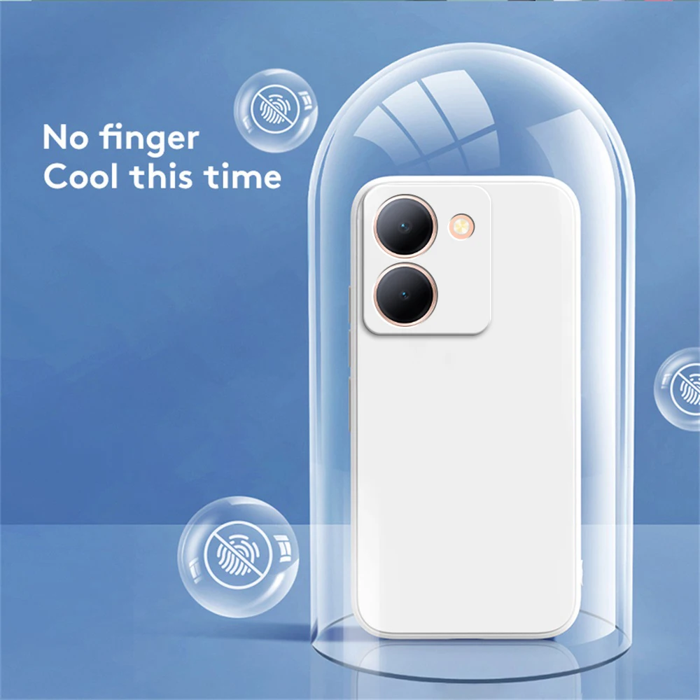 Pure Candy Phone Cover for VIVO Y36 Y27 Y78 4G 5G Luxury Shockproof Original Liquid Silicone Internal Flocking Soft Case Housing — view 3
