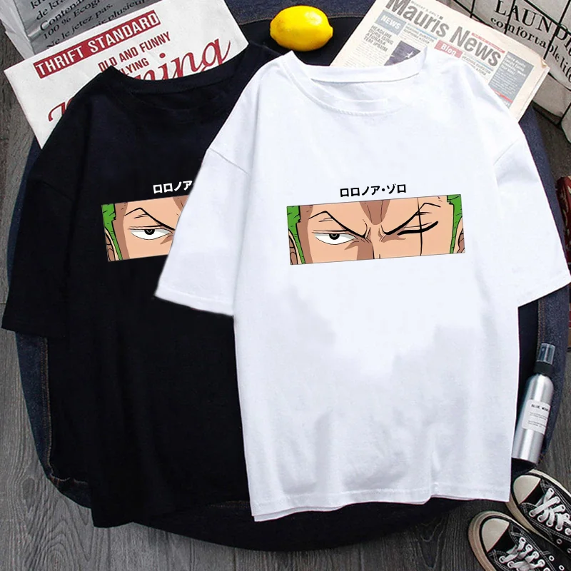 

Roronoa Zoro Eye крутая футболка с графическим принтом Мужская Уличная мода с круглым вырезом свободные футболки топы