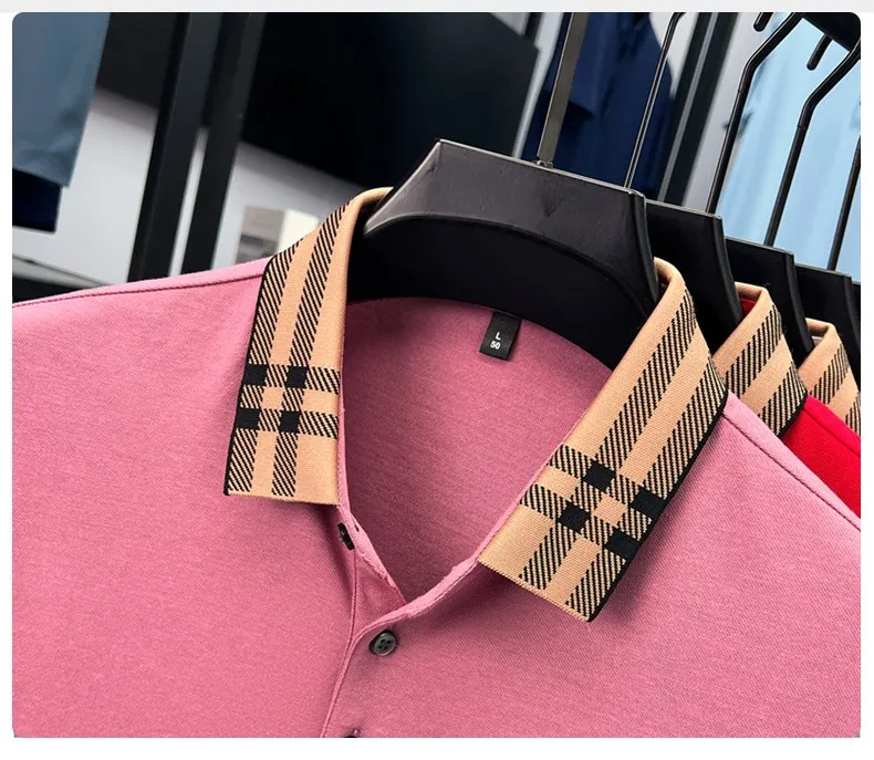 High quality striped lapel short sleeve T-shirt men's summer comfort fashion trend loose casual new breathable luxury polo shirt 38 S545922345cf14543b36c2695d67ab37e8