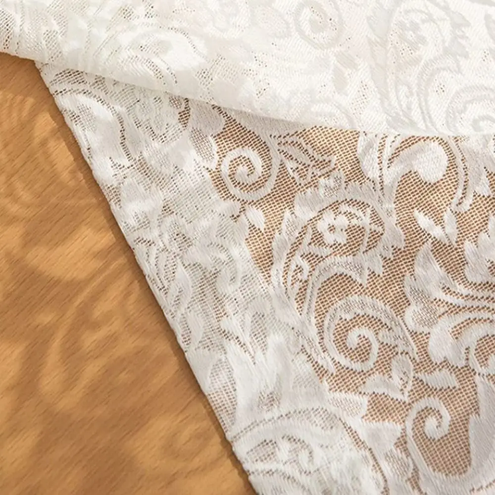 Bedroom White Tulle Curtain New Lace Light Transparent Princess Curtain Elegant Living Room Half Curtain 3