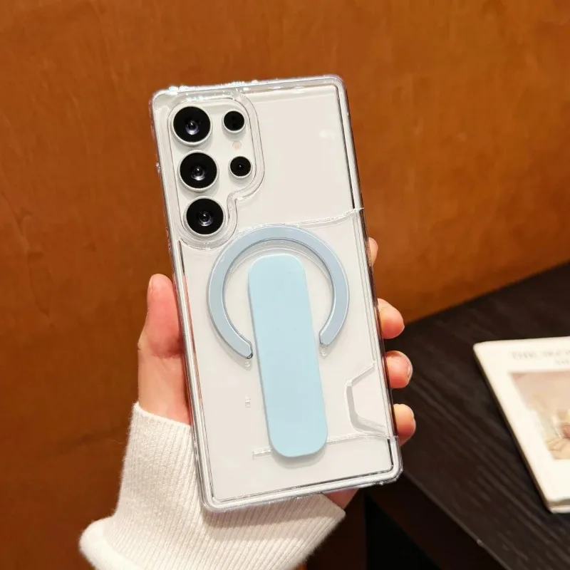 Luxury Clear Magnetic Card Holder Phone Case - Shockproof Bracket Bumper Cover