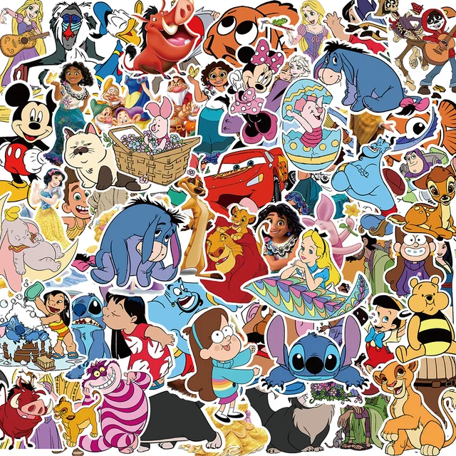 10/30/50/100PCS Cute Disney Character Mickey Mouse The Lion King Cartoon Stickers Aesthetic Laptop Car Mix Anime Sticker Kid Toy 1