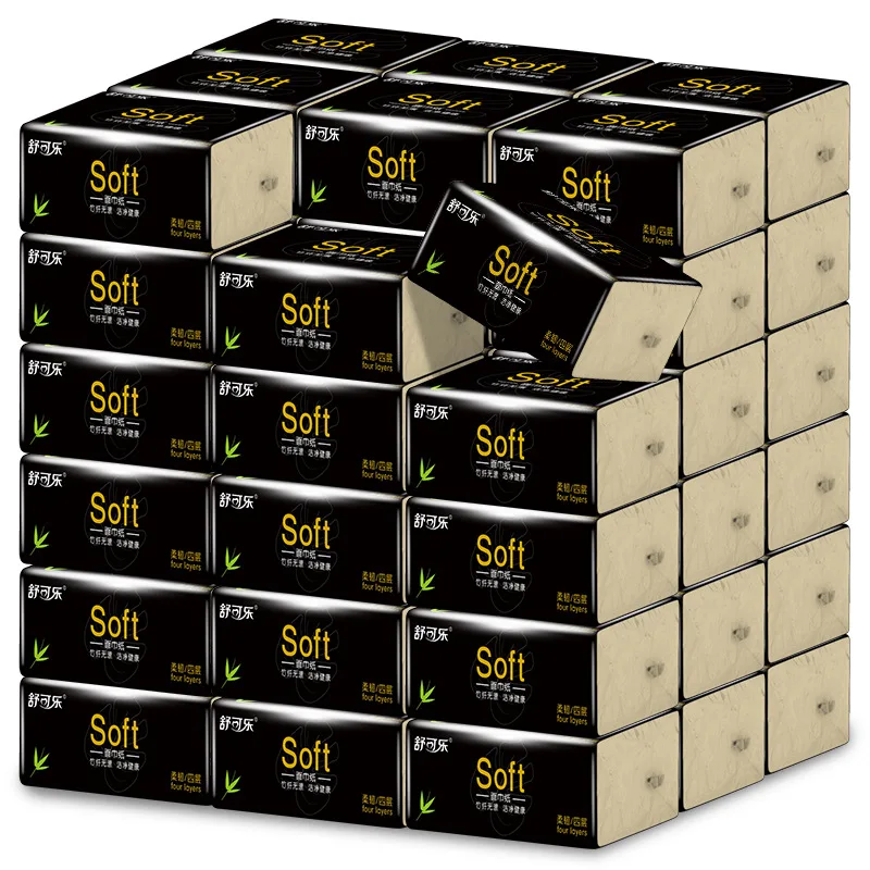 Household Bamboo Pulp Base Paper 10/20/30Packs Colored Napkins Toilet Paper Facial Tissue