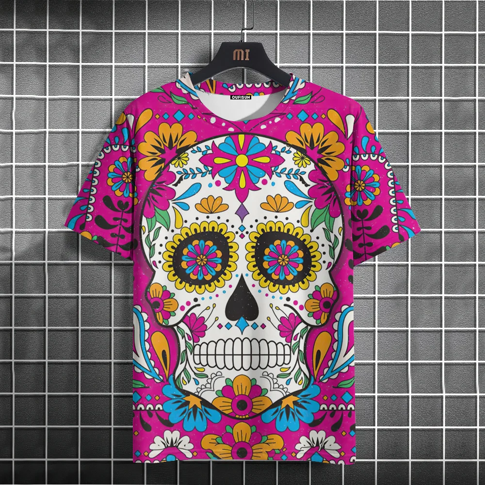 Tee Hunt Frida Calavera Sugar Skull Women's V-Neck T-Shirt - Day Of The Dead Art, Black, XX-Large