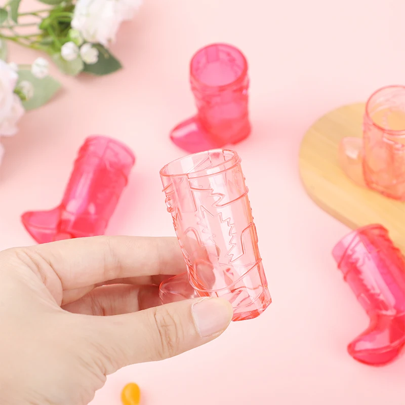 10pcs Mini Boot Shot Glasses Cowboy Boot Clear Plastic Cups Adult Birthday Party Decoration Wedding Bachelorette Party Supplies