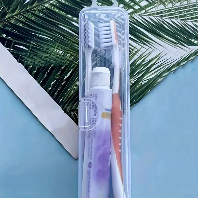 Transparente Zahnbürstenbox, Organizer-Etui, Tragbare Zahnbürstenhalterung, Plastik-Zahnpasta-Box, Aufbewahrungsbehälter – Detail 1