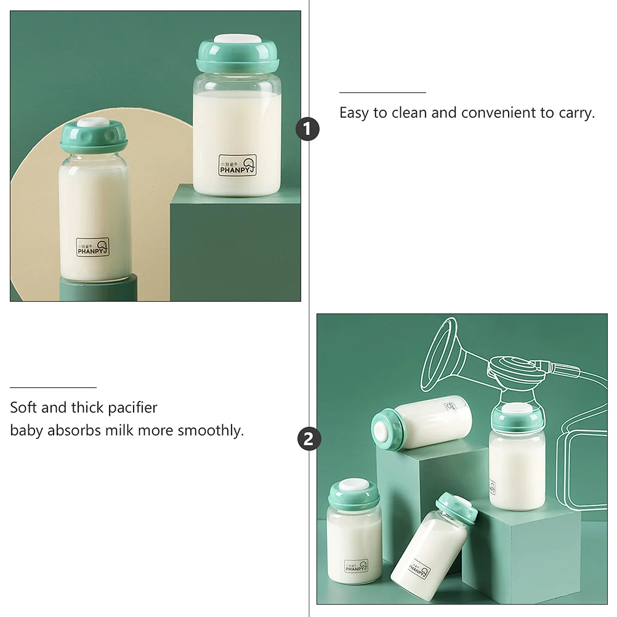 Breast Milk Storage Bottle Nursing for Infants Standard Transparent Wide Baby
