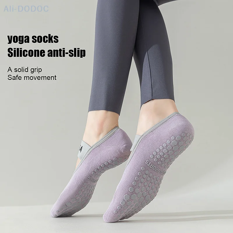 1Pair Women Pilates Socks Backless Anti-Slip Breathable Yoga Socks Ankle Ladies Ballet Dance Sports Socks For Fitness Gym 5 S54598dbe0cf6417aae066455482e94c9D