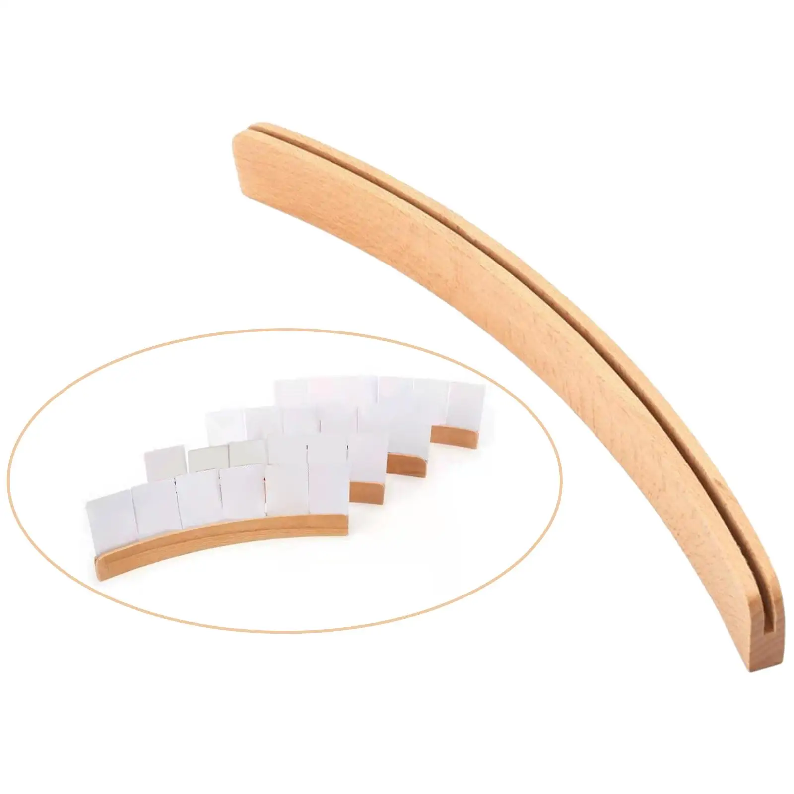 Curved Wooden Playing Card Holder Poker Card Rack Long Enough Widen Base playing card holder game card stand