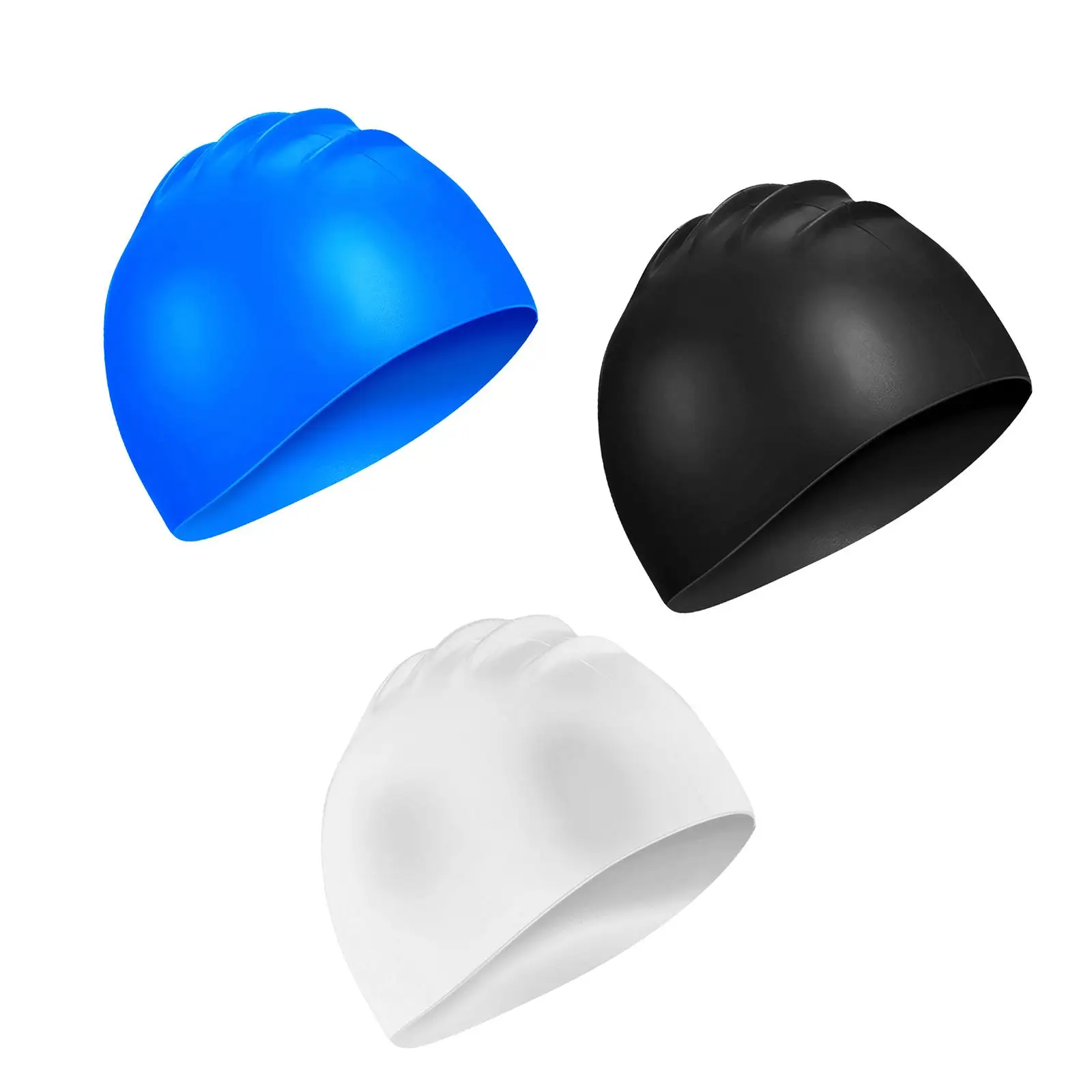 

Swim Caps Silicone Swim Hat Waterproof Durable Flexible Non Slip Bathing Caps Swimming Caps Long Hair Unisex Single Color