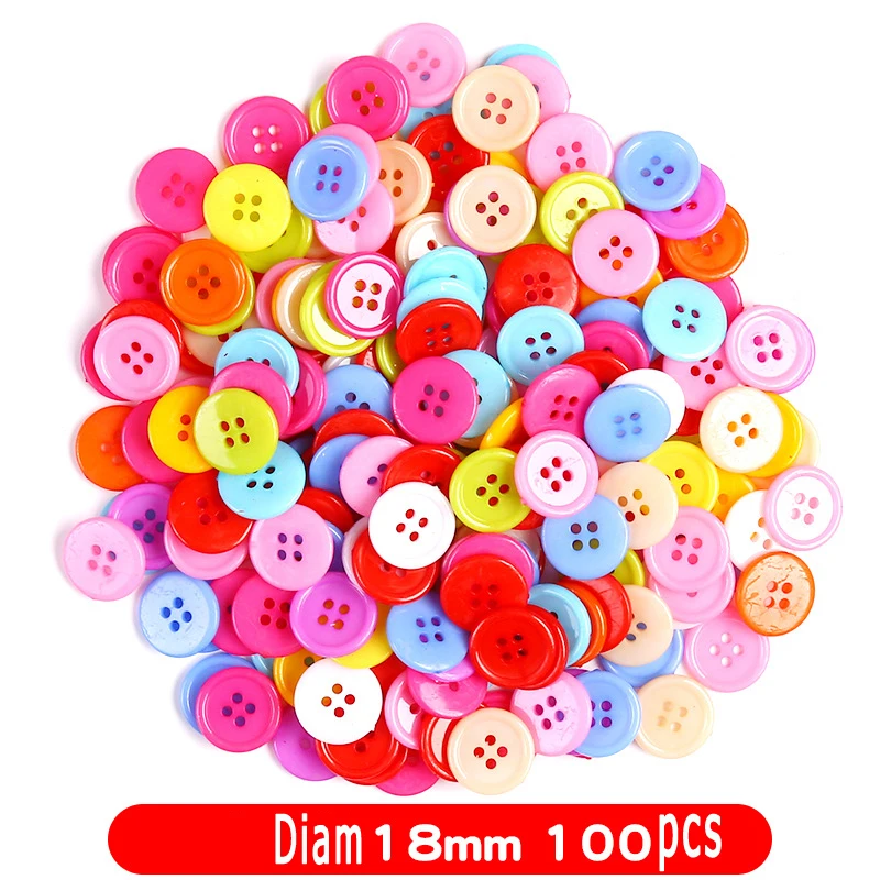 100pcs Assorted Sizes Resin Buttons 2 Holes and 4 Holes Round Craft Buttons  for Sewing DIY Handmade Crafts - AliExpress