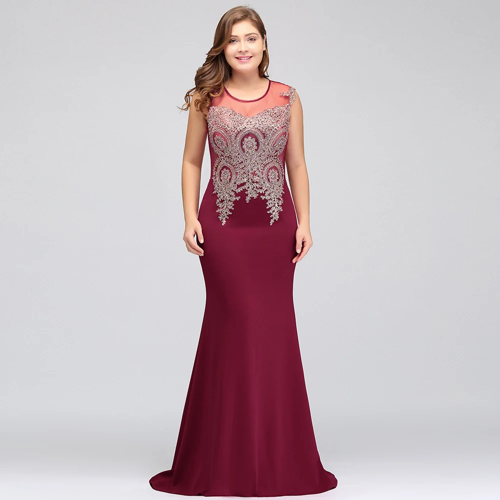 

Burgundy Plus Size Lace Bridesmaid Dress Chic Elegant Women Sleeveless Long Dress For Wedding Party Luxury Bride Mother Dress