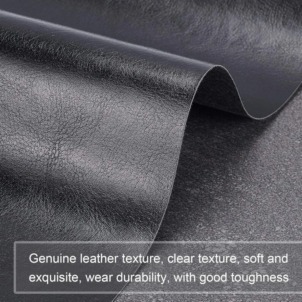 Black PU Leather Roll - Solid Color, 13 x 55, 0.4mm Thick - Ideal for Dressmaking and Crafts