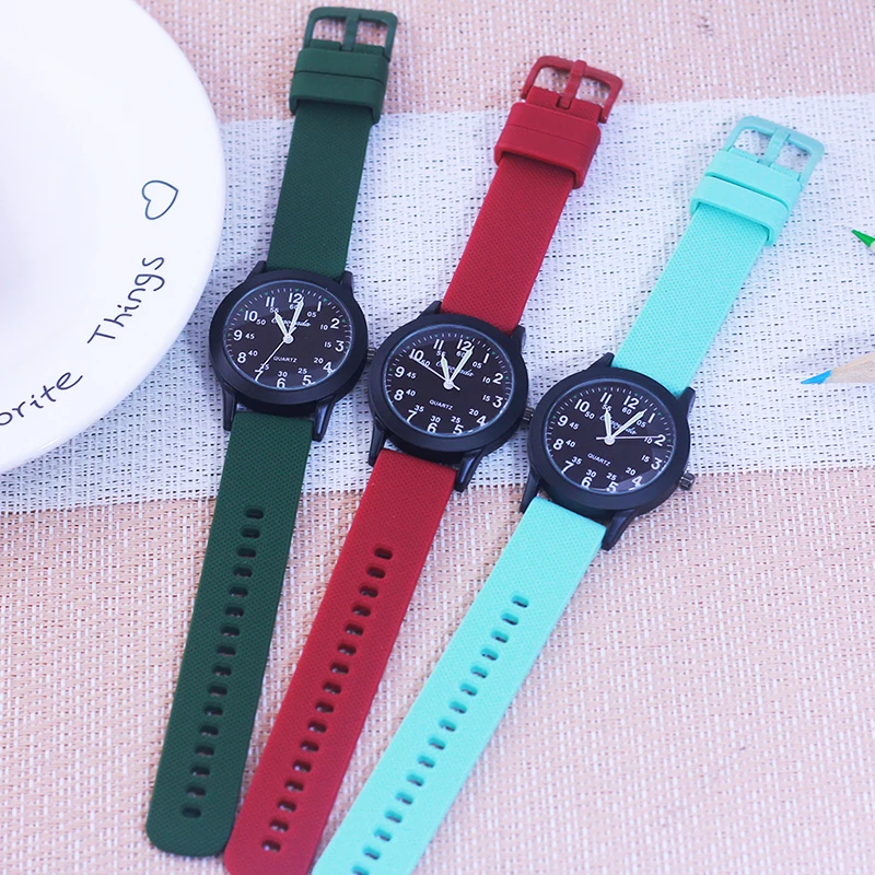 Children Boys Girls 60 Minute Scale Quartz Wristwatches Junior High And Elementary School Students Exam Watches Silicone Strap 4