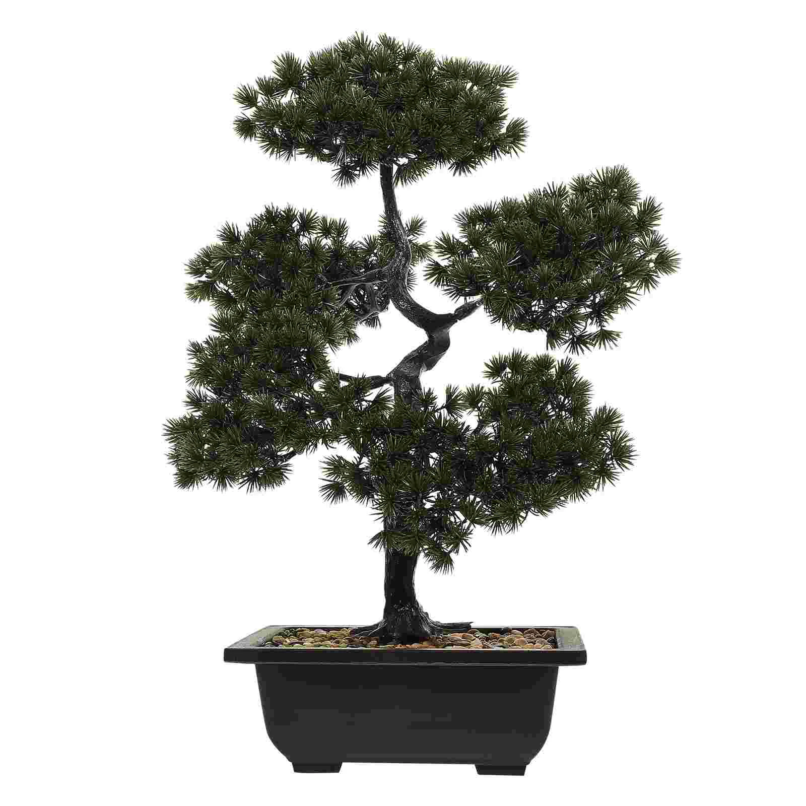 

Simulation Welcome Pine Artificial Indoor Plants Office Fake Bonsai Green Plastic Home Desk Potted Simulated Tree