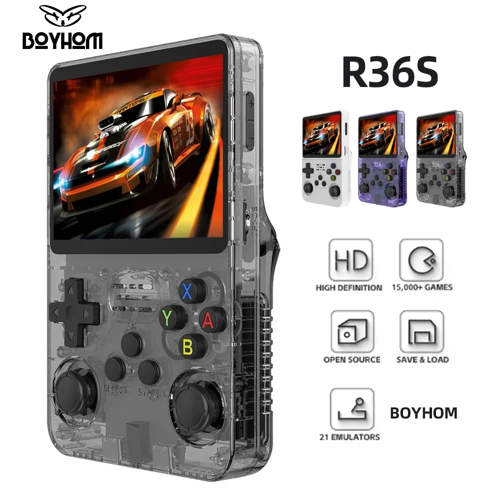 RG35XXSP Portable Flip Retro Handheld Game Console Linux System 3.5 '' IPS Screen Built-in 64G TF Card Pre-Installed 5532 Games RG35XX SP Clamshell Games Console Supports 5G WiFi Bluetooth HDMI Black