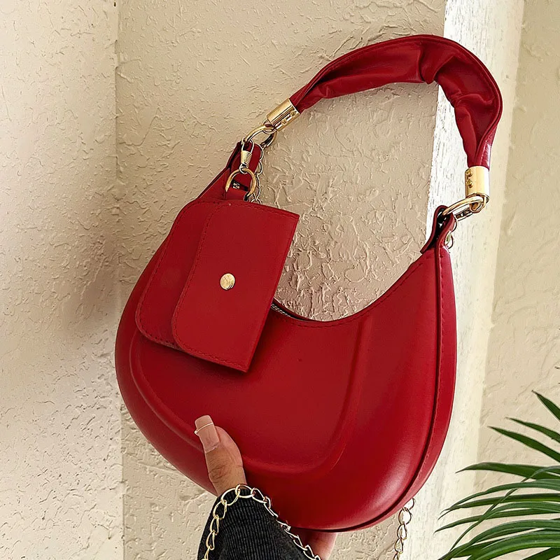 

High-end Niche Design Red Bag For Women 2024 Spring New Versatile Female Crossbody Bags Fashion Texture Zipper Handbags For Work