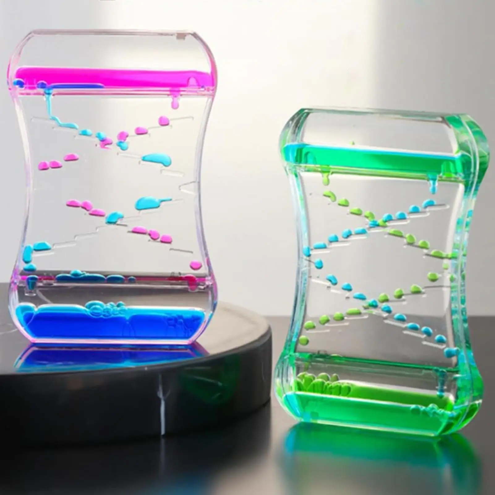 Liquid Timer Colorful Spiral Oil Hourg&lass With Floating Bubbles Visual Sensory Toy For Kids Adults Home Office Desk Decor