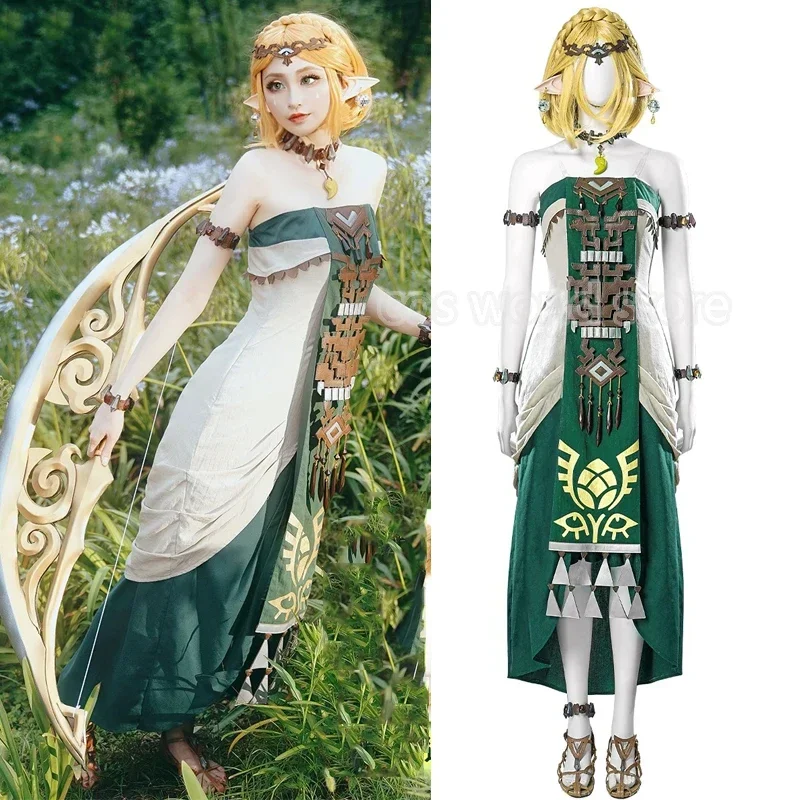 

Princess Zelda Cosplay Costume The Legend Tears of the Kingdom Cosplay Uniform Dress For Women Halloween Carnival Party Clothes