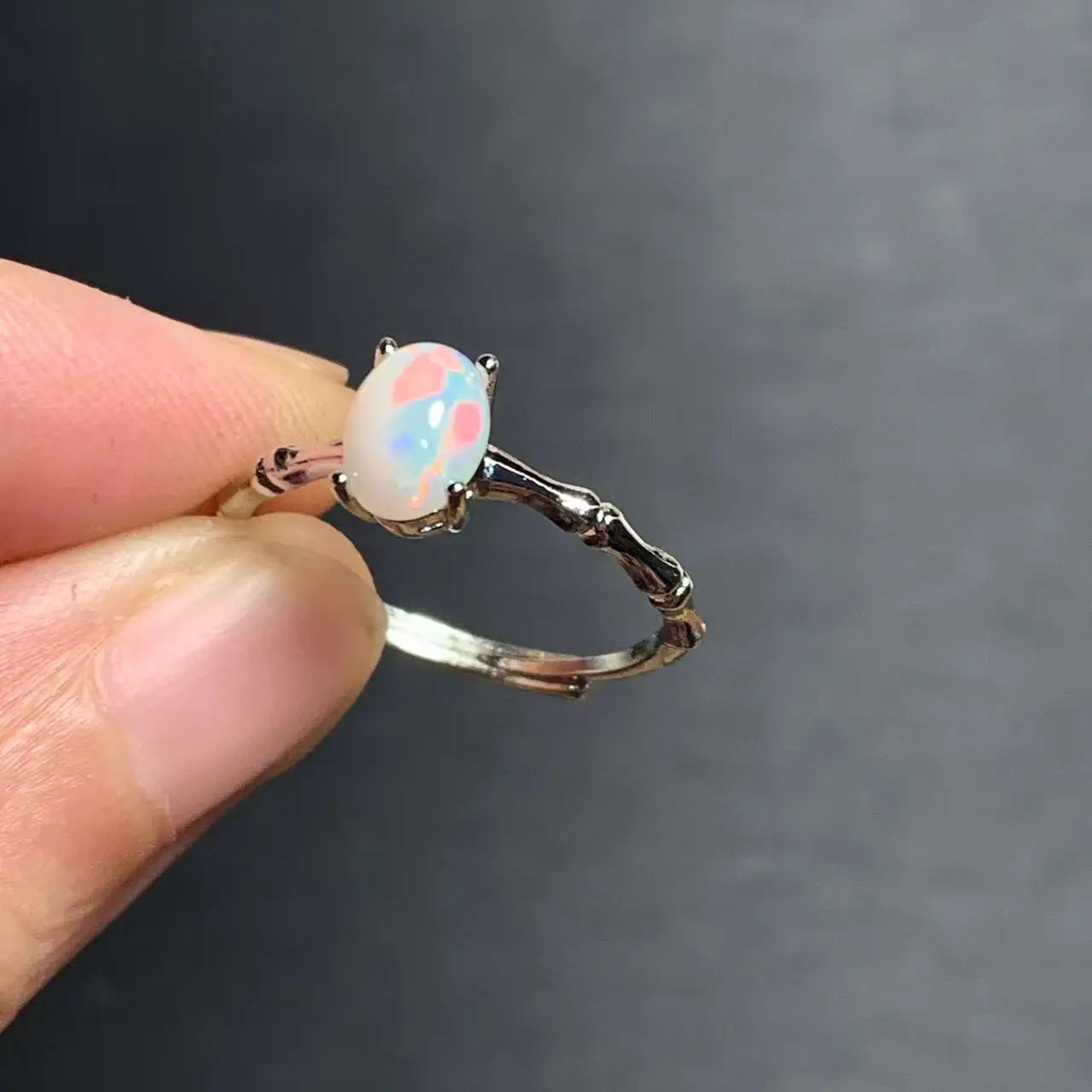 SIMPLE STYLE natural fire opal Australia white copper Female Ring Jewelry for Women Gift Wholesale Luxury Vintage Fine