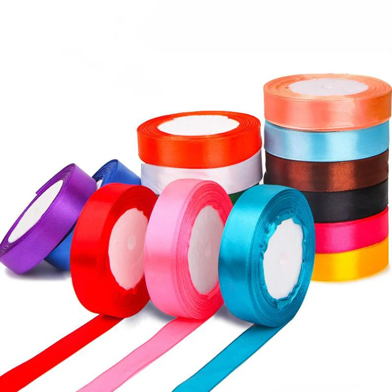25Yards/roll Satin Ribbon Grosgrain Ribbon Crafts Bow Diy Party Gift Wrapping Color Decorative Wedding Sewing Accessories