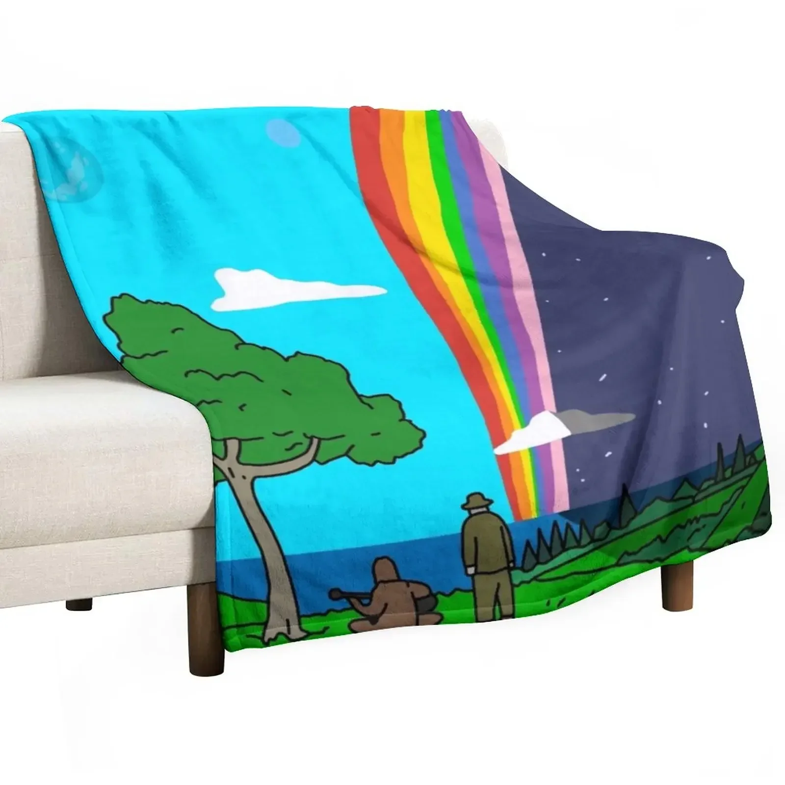 

Big Lez Show Landscape Throw Blanket Decorative Sofas Summer Blankets