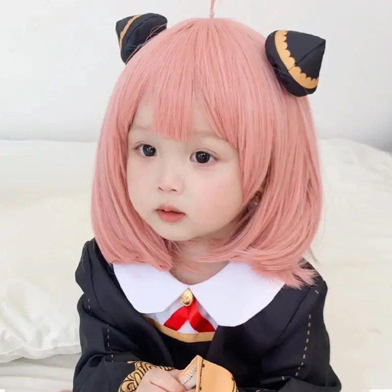 Fake Hoods for Children Girl Cos Pink Wave Head Wig Props for Kids Toupee Headgear Baby Accessories Party Dress-up Photographic