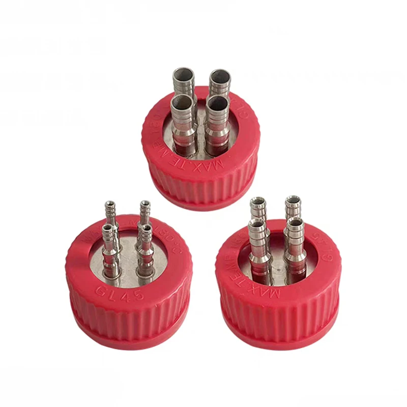 

Single sided welding, Special Feeding Bottle Cover GL45mm,Stainless steel nozzle 4mm/6mm/8mm, PBT material, with silicone plug