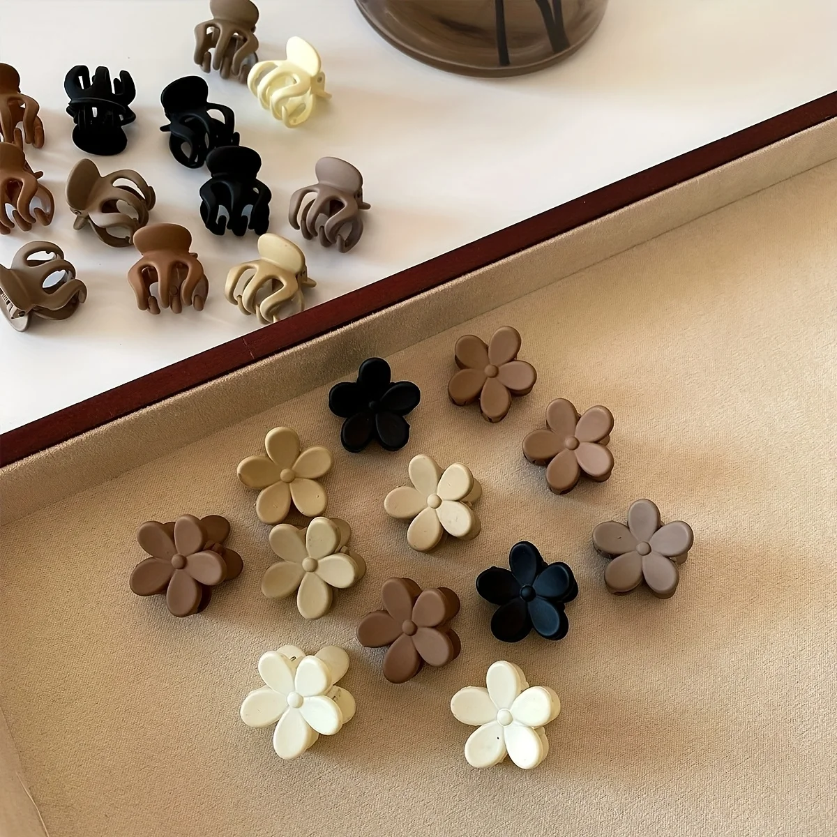 10/30pcs brown mini hair clips, bang clips, flyaways, headbands, hairpins - suitable for cute girls' daily life, school