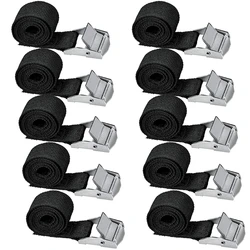 Heavy Duty Black Lashing Straps with Lock for Secure Luggage Fastening (A0395 - 10PCS Black)
