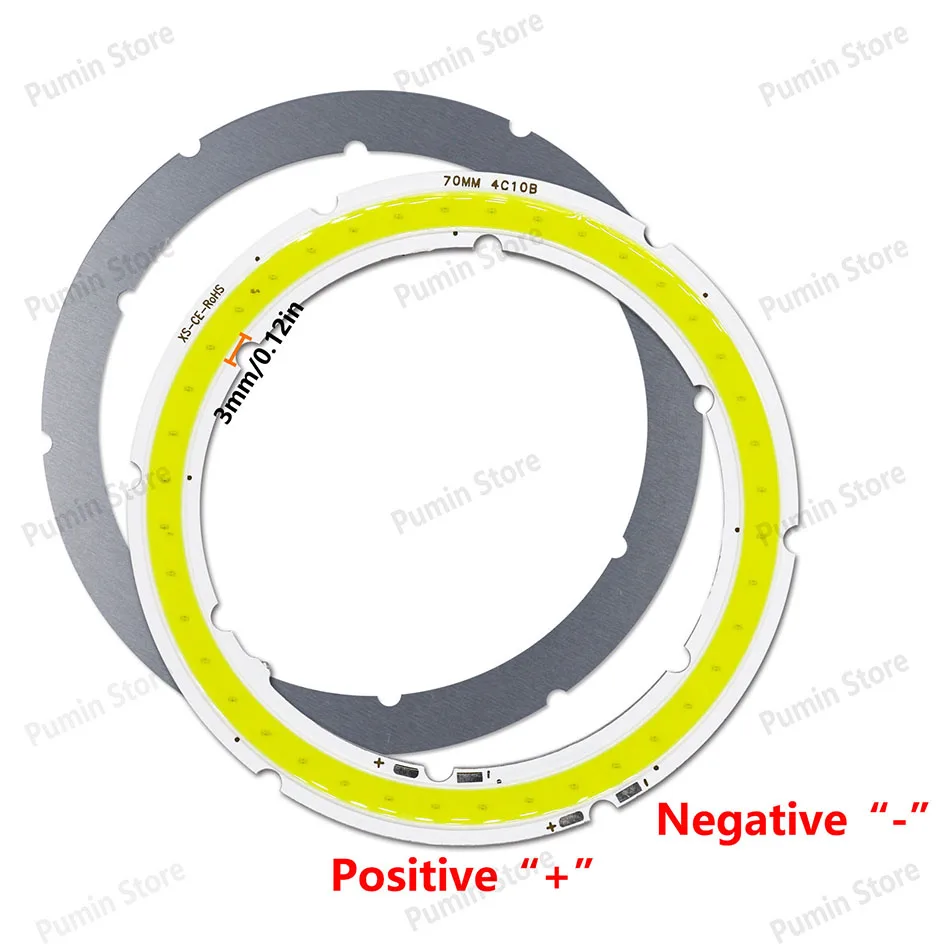 Description Picture 6 of itemLED COB DC12V Angel Eyes 20mm-120mm Aluminum Board Ring Chip LED Cold White Warm White Light For Bulb Light Source Accessories