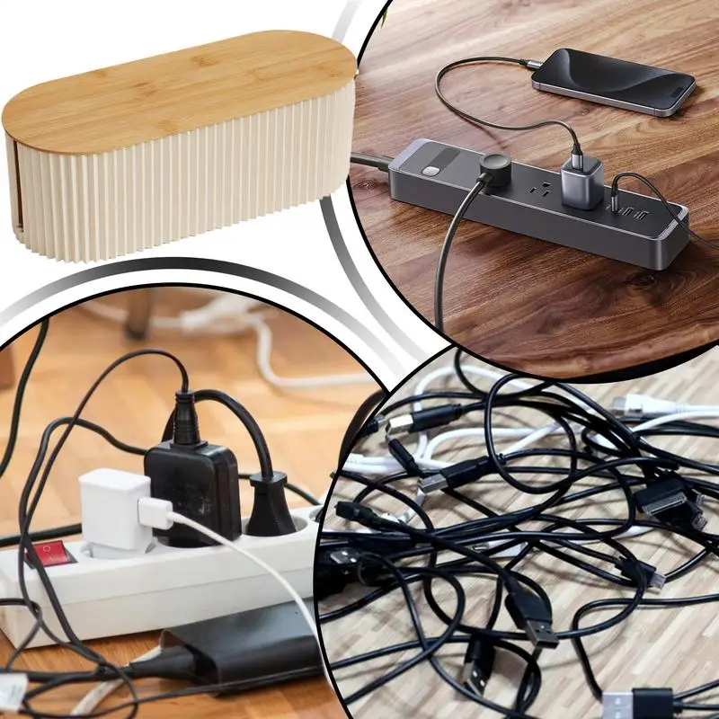 Cable Storage Organizer Cord Organizer Safe Wire Storage Cable Holder Desktop Management Tidy Wires Holder Protector for Bedroom