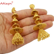  Adixyn India Hollow Swing Bollywood Ethnic Earrings For Women Gold Color/Copper Manual Jewelry Religious Activities N032911 