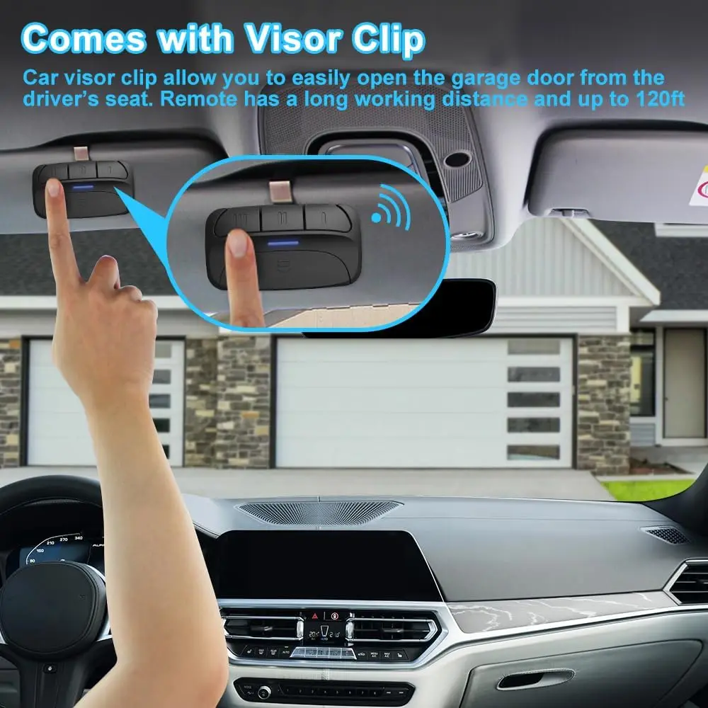 Garage Door Remote Control Transmitter Garage Door Opener Yellow Learn Button 310MHZ 315MHZ 390MHZ For 971LM 893MAX 5