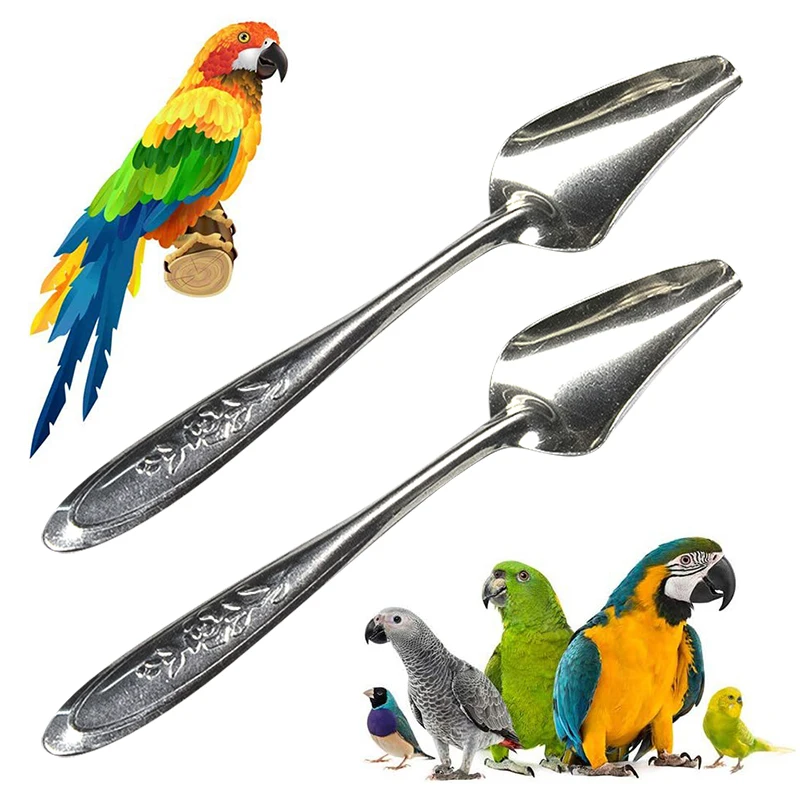 Pets Birds Parrots Feeding Spoon Stainless Steel Water Milk Food Cockatiel Feeding Spoon Birds Accessories Bird Supplies,bird supplies,parrot feeder,bird feeder